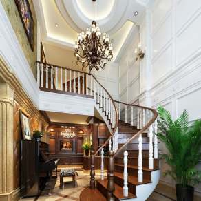 美式旋转楼梯3D模型下载